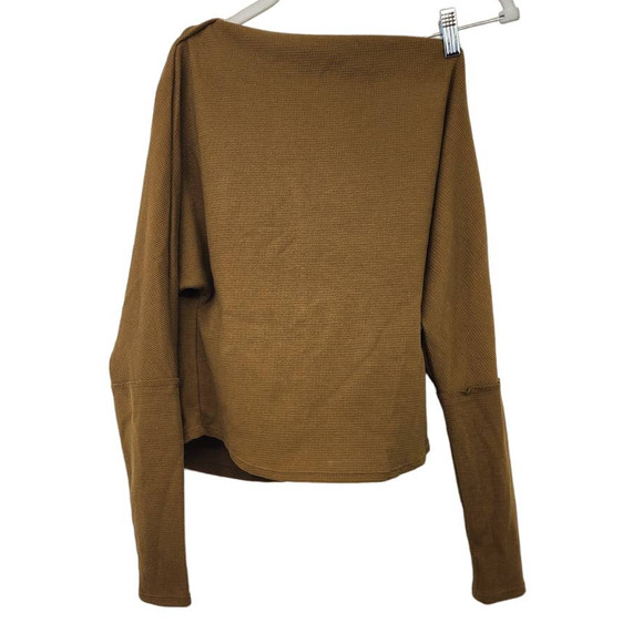 House Of Harlow 1960 Off The Shoulder Waffle Knit Mustard Top In Size Small - Picture 3 of 9